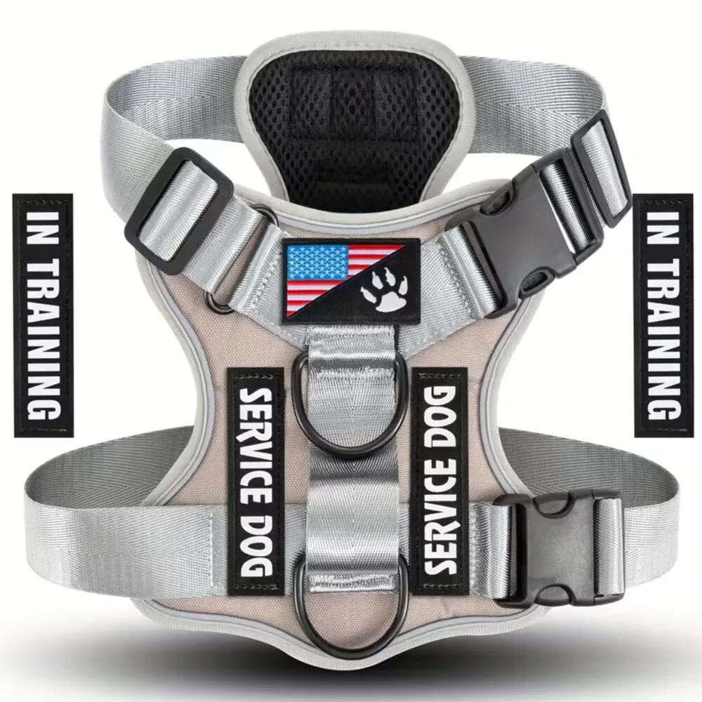 NIB-MED Reflective Dog Service Harness Adjustable Soft Pet Vest-Harness